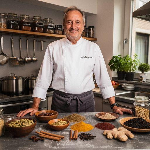 Mélange d'épices de chai dans un bol en bois, mettant en avant des bâtons de cannelle et des gousses de cardamome.